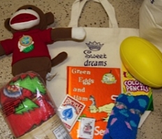 What the kids received in their Sweet Dreams bag.